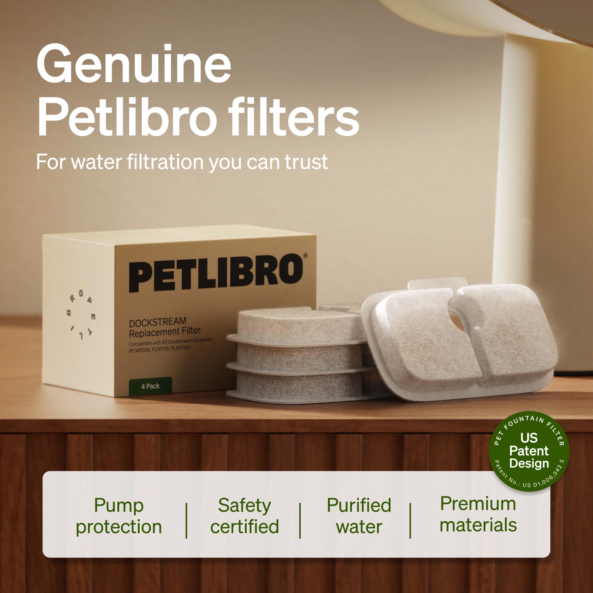 Petlibro activated carbon layer image shows odor reduction for fresher water.