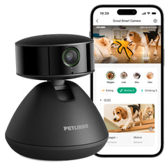 PETLIBRO AI pet camera demonstrating 360° tracking for real-time monitoring