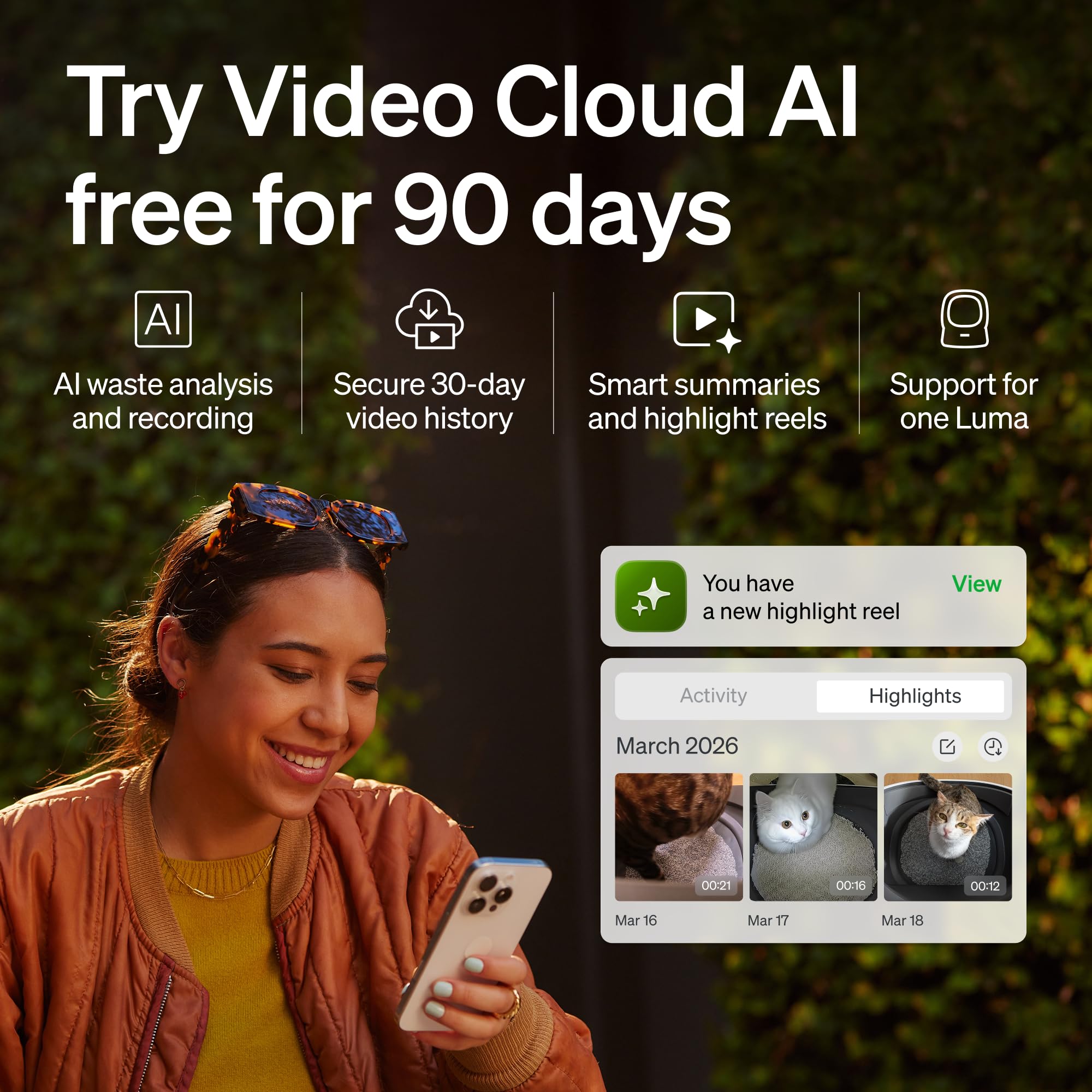 PETLIBRO app control panel allows remote management of cycles and video.
