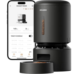 PETLIBRO automatic feeder front view highlighting 5L capacity and modern design