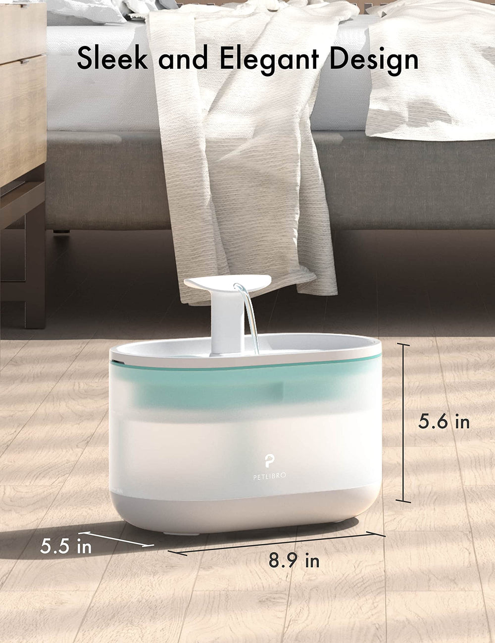 PETLIBRO fountain visible water level window helps monitor intake easily