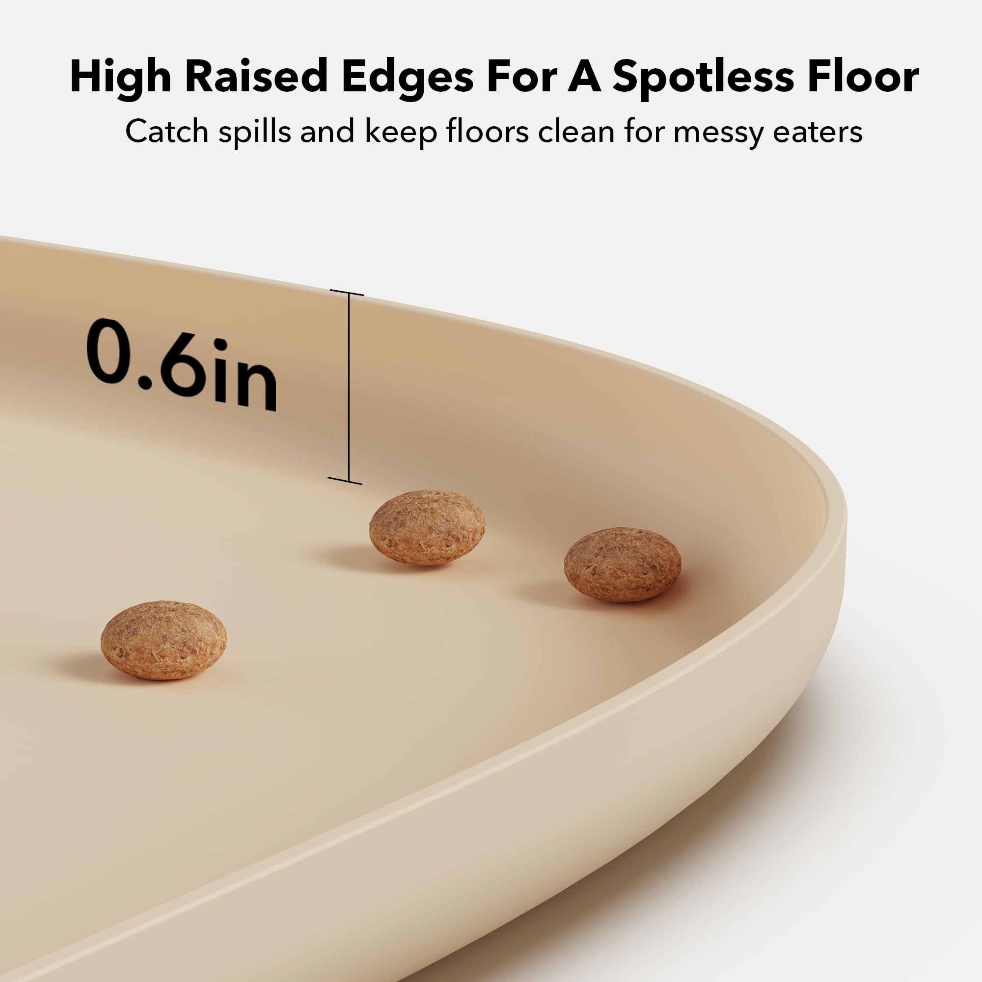 PETLIBRO Cove mat's 15mm edge contains spills and crumbs.