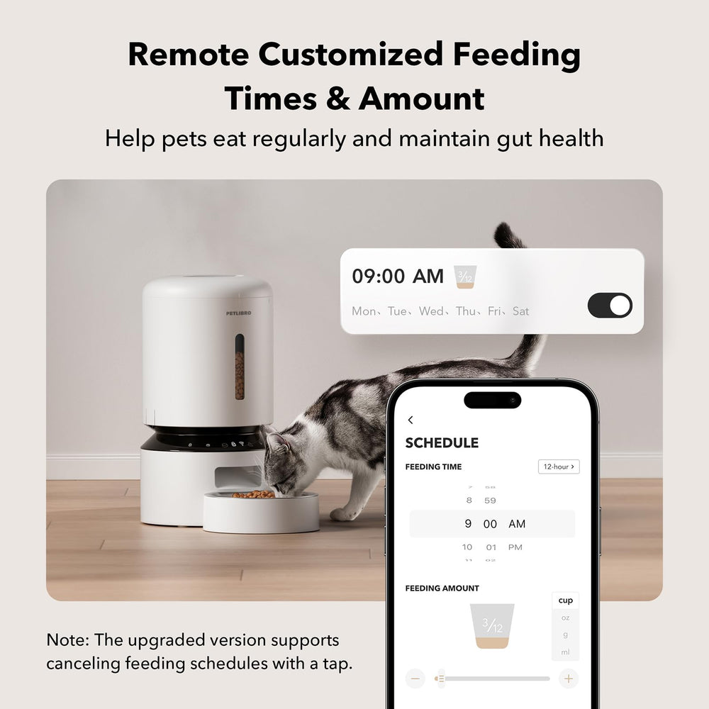 PETLIBRO digital portion control panel for custom meal scheduling