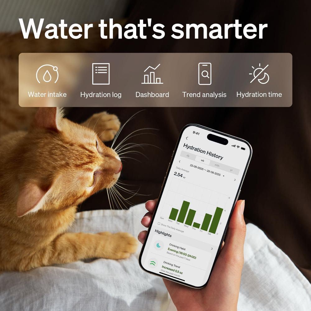 PETLIBRO Dockstream 2 hydration-tracking interface helps monitor your pet's water intake.