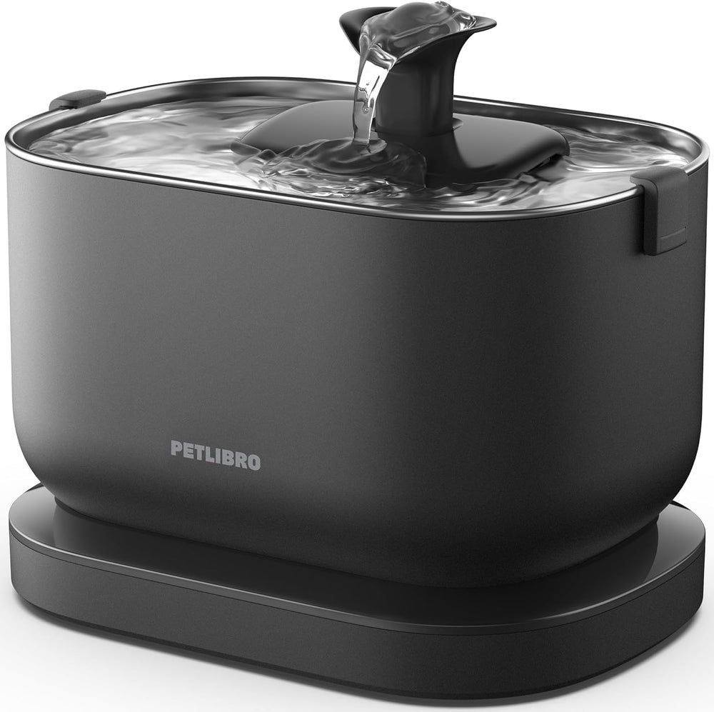 PETLIBRO Dockstream cat fountain with battery operation for flexible placement.