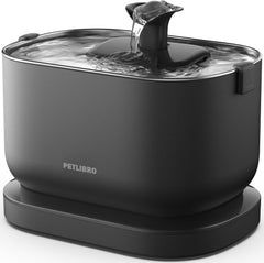 PETLIBRO Dockstream cat fountain with battery operation for flexible placement.