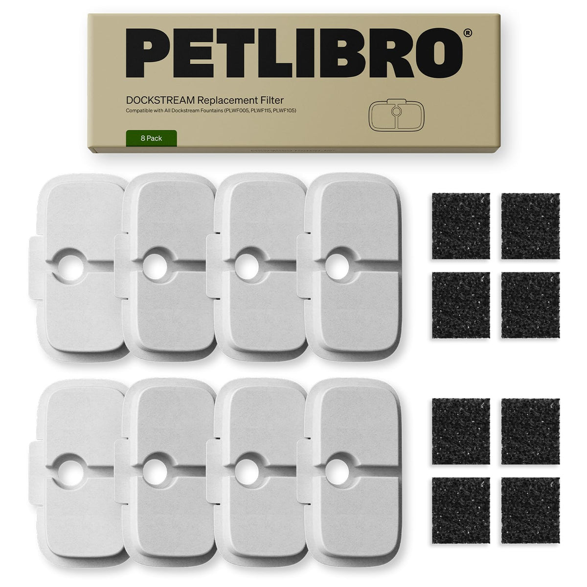 PETLIBRO Dockstream filter setup shows an easy, tool-free replacement for fresher water