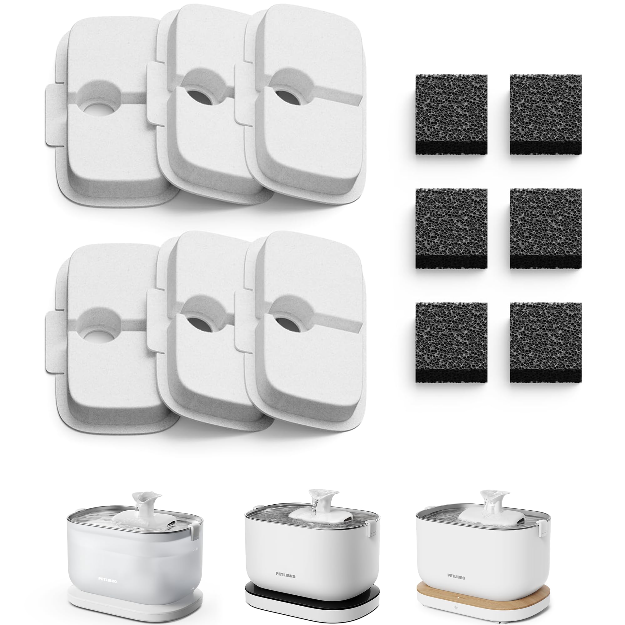 Petlibro six-pack replacement filters for Dockstream provide clean, fresh-tasting water.