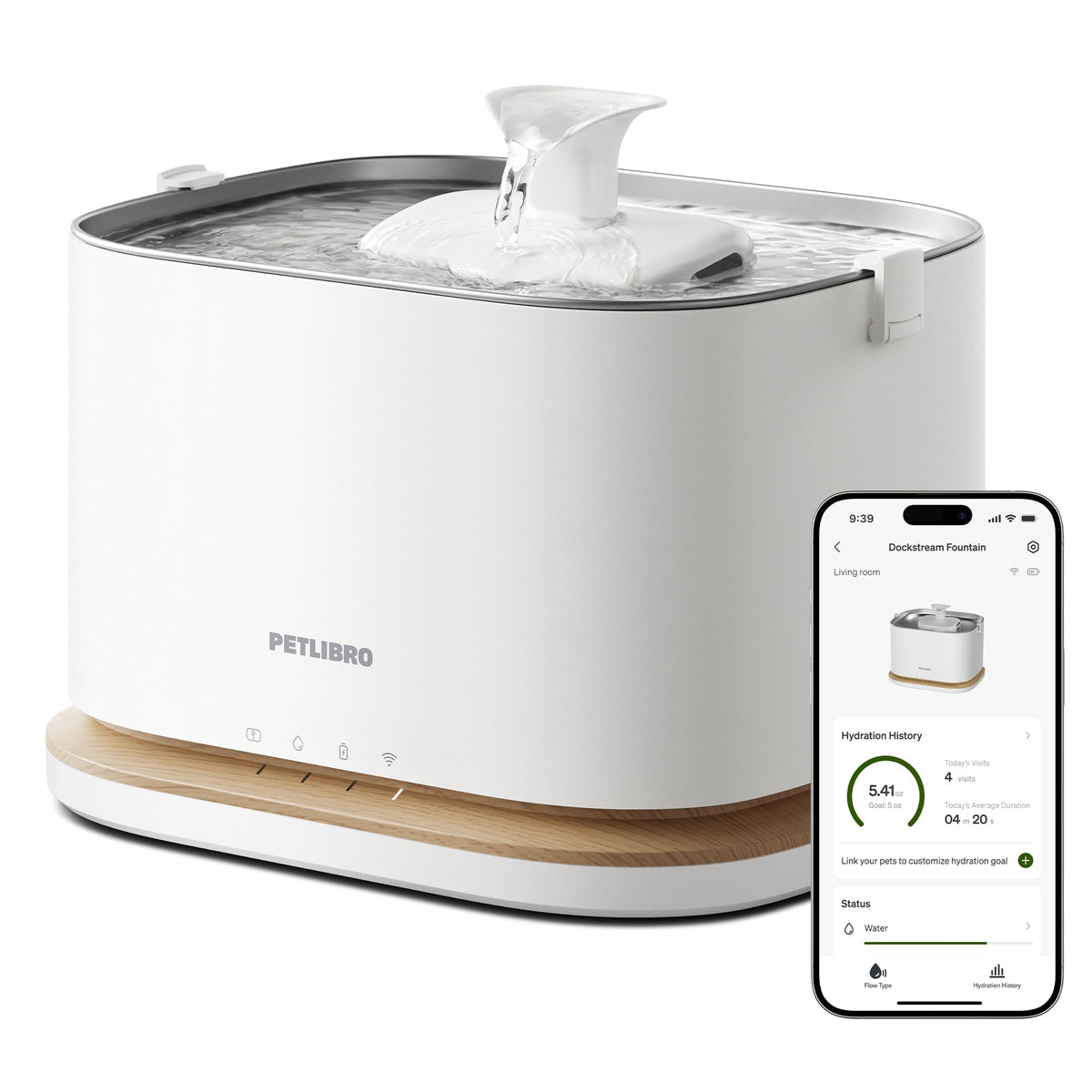 PETLIBRO Dockstream 2 fountain cordless setup for flexible hydration anywhere.
