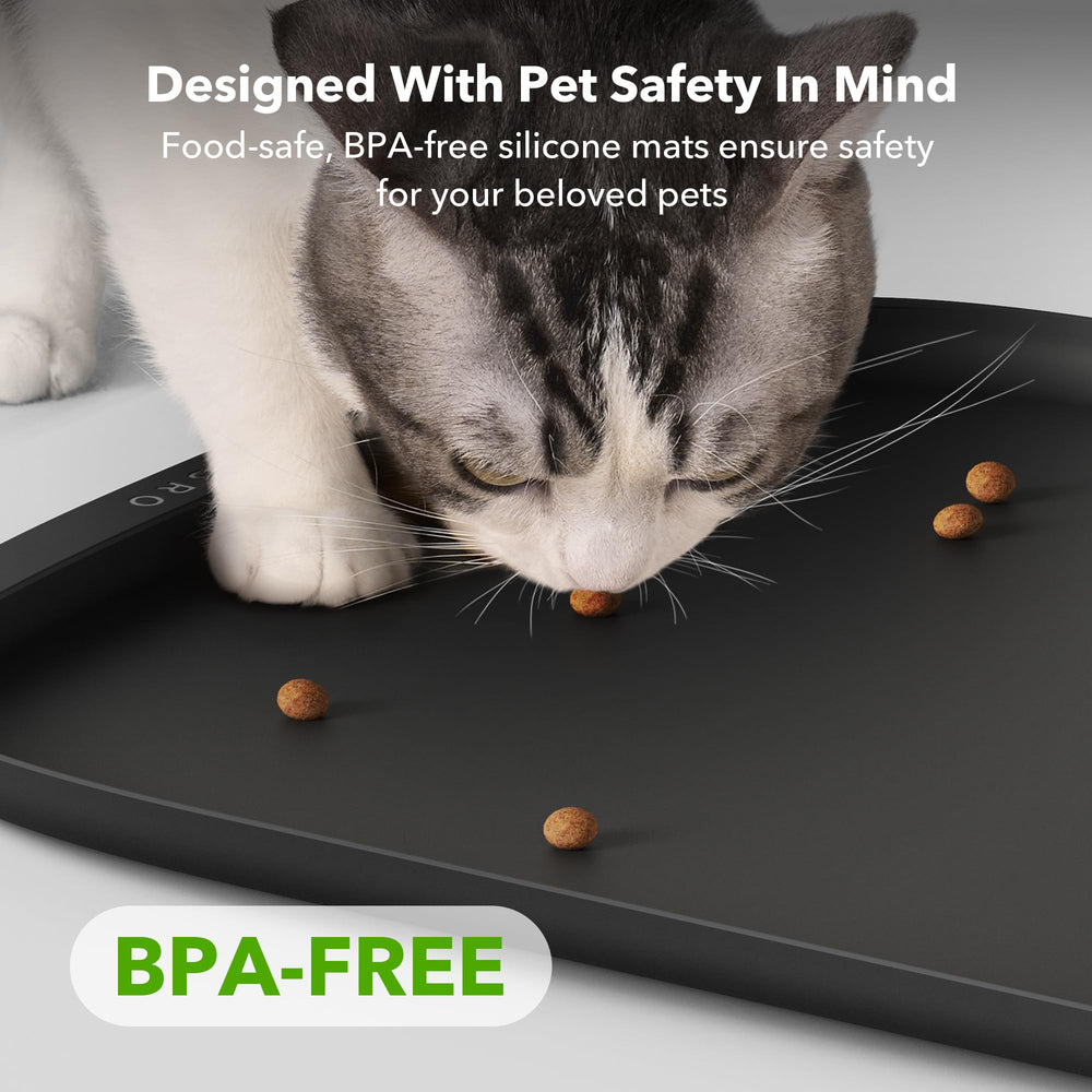PETLIBRO dog food mat with raised edge prevents splashes and kibble scatter.