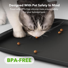 PETLIBRO dog food mat with raised edge prevents splashes and kibble scatter.