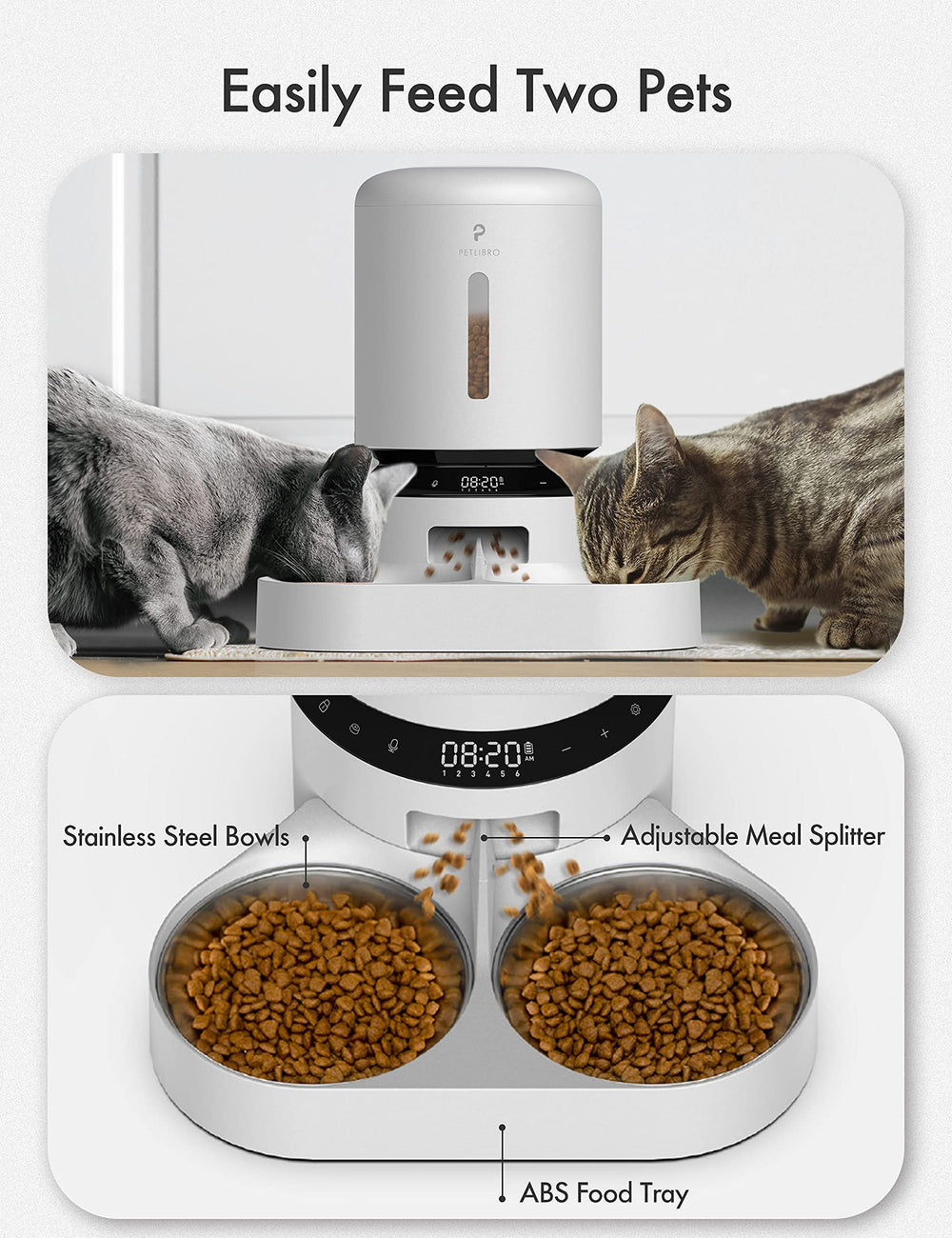 PETLIBRO Granary feeder top lid twist-lock keeps kibble secure.