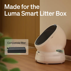 PETLIBRO Luma litter box setup close-up shows simple installation.