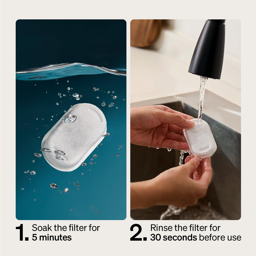 Soak and rinse before use to keep water clean