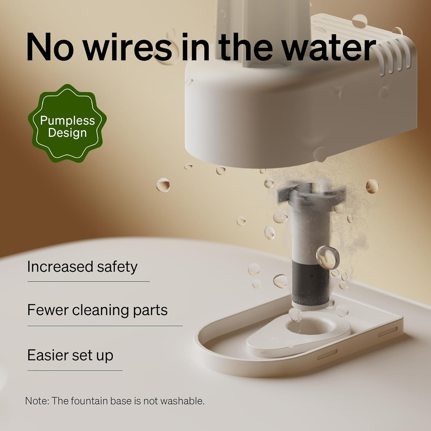 PETLIBRO pump-free magnetic rotor close-up for easy cleaning