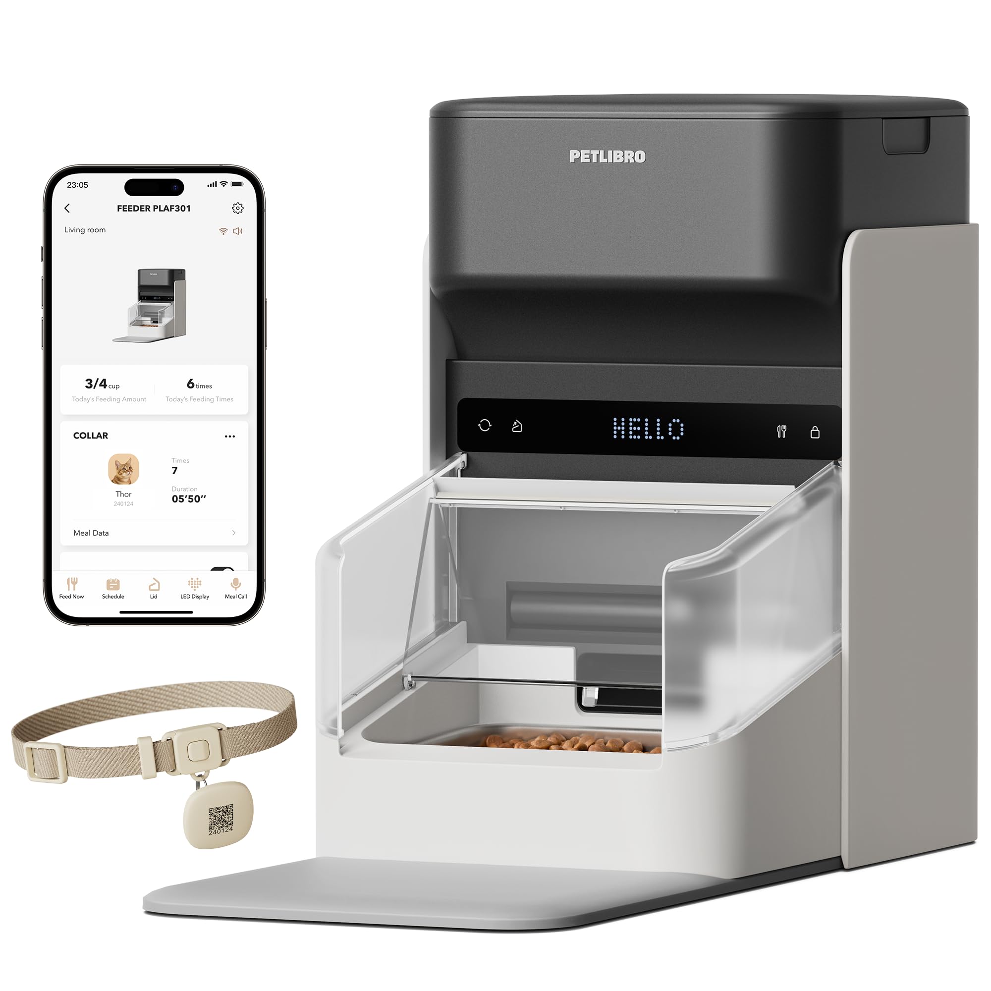 PETLIBRO RFID feeder with collar tag unlocking personalized meals
