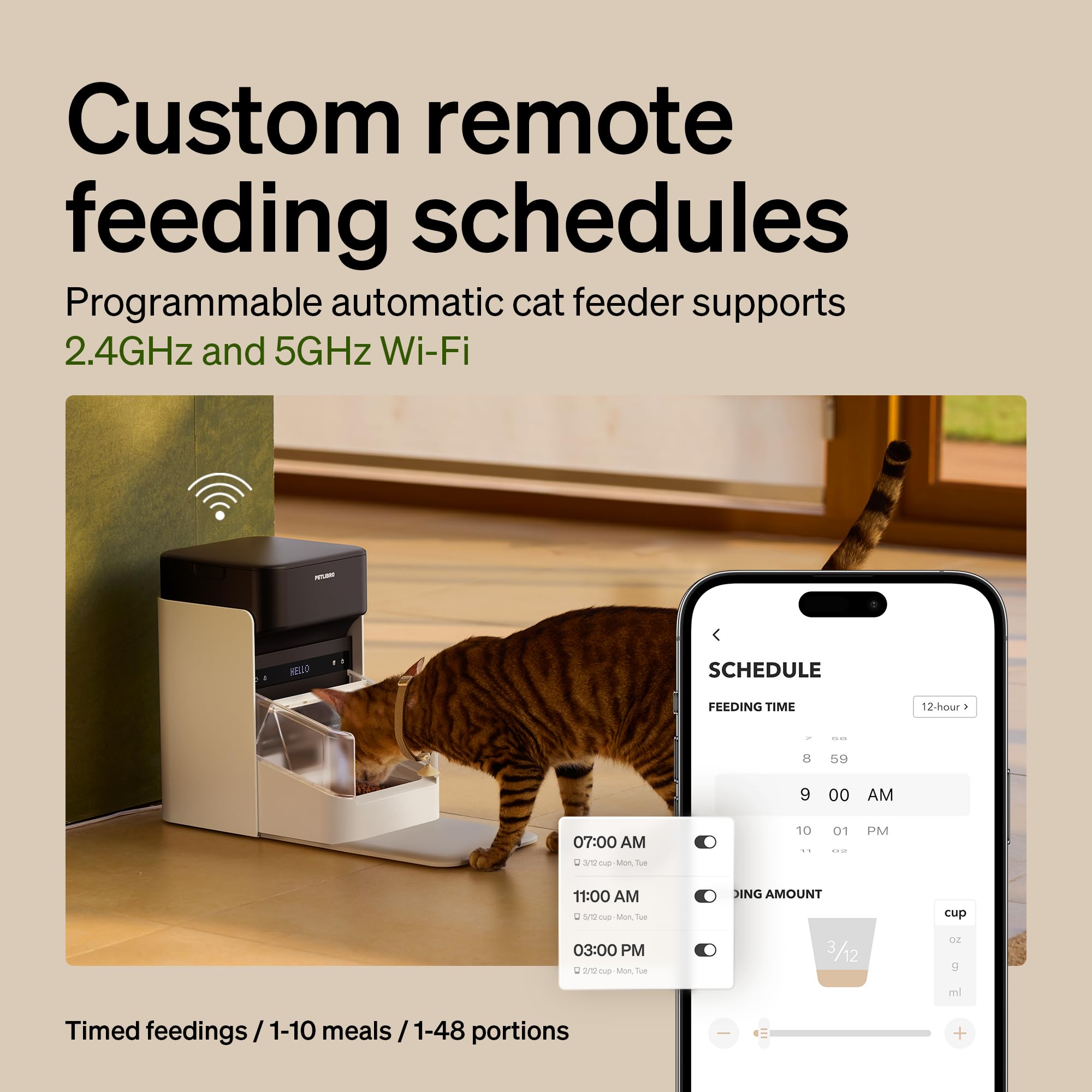 PETLIBRO RFID feeder with removable stainless steel bowl
