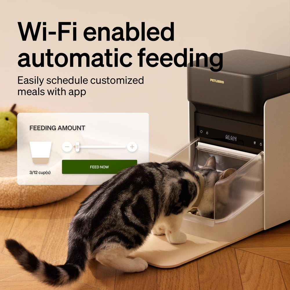 PETLIBRO RFID feeder removable stainless steel bowl for easy cleaning.