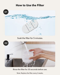 Soak filters before use to maximize filtration performance