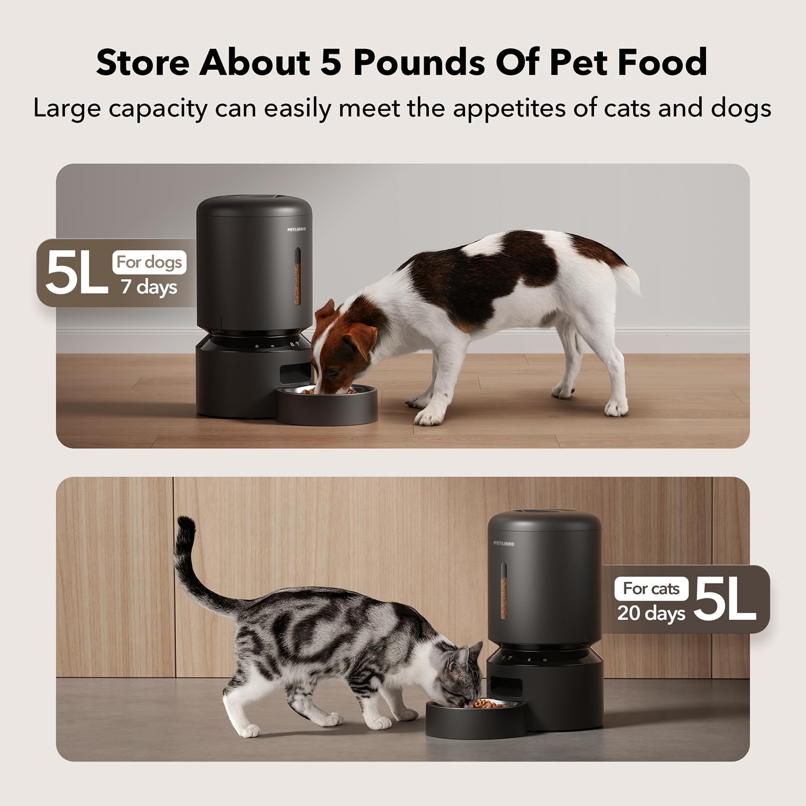 PETLIBRO stainless steel bowl inside for hygienic feeding