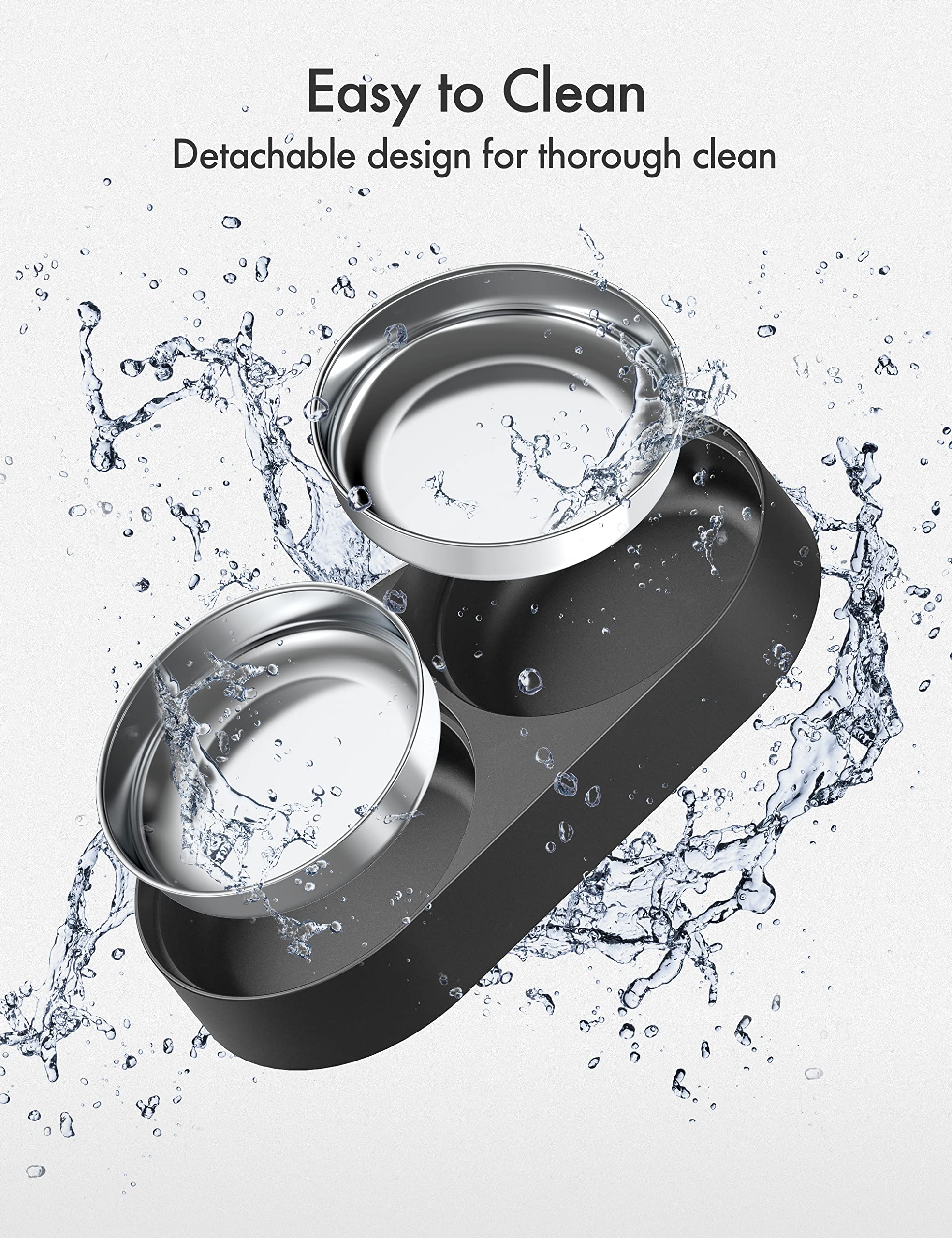 PETLIBRO stainless steel bowls ensure hygienic, easy-to-clean mealtimes