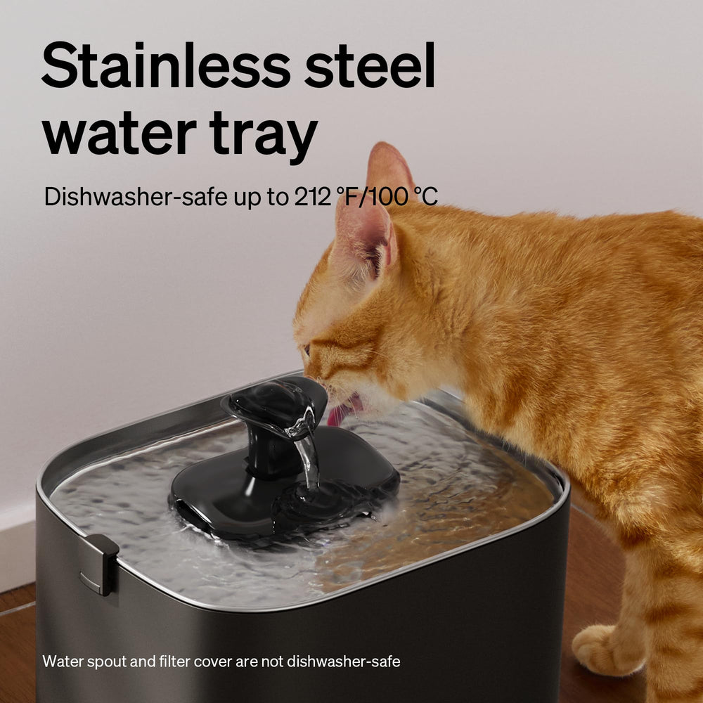 PETLIBRO stainless steel tray is non-toxic and dishwasher-safe.