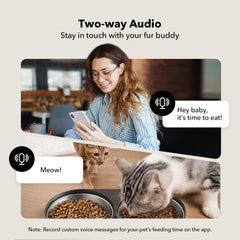 PETLIBRO two-way audio interface enabling mealtime call to pets.