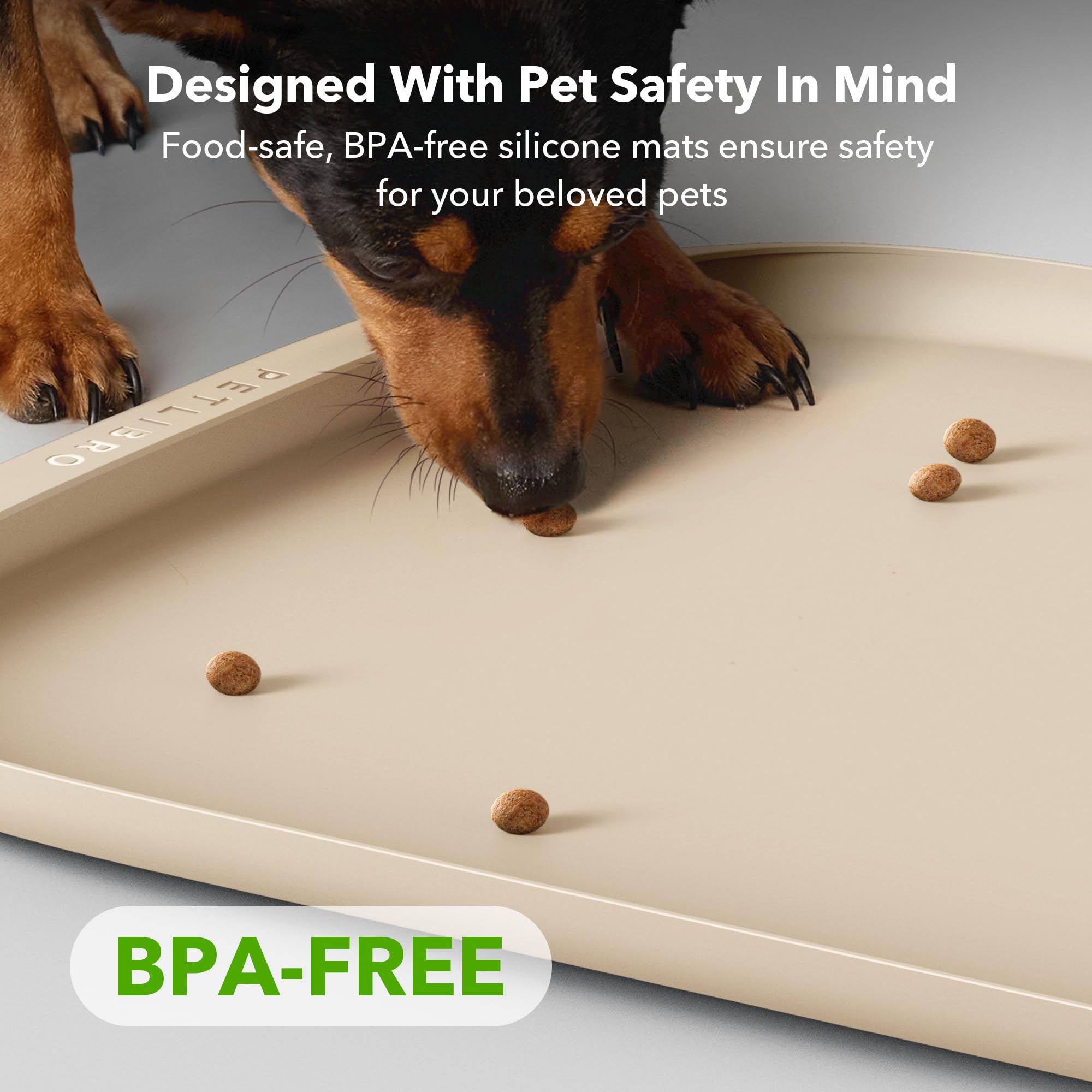 PETLIBRO waterproof, non-slip mat stays in place during feeding.
