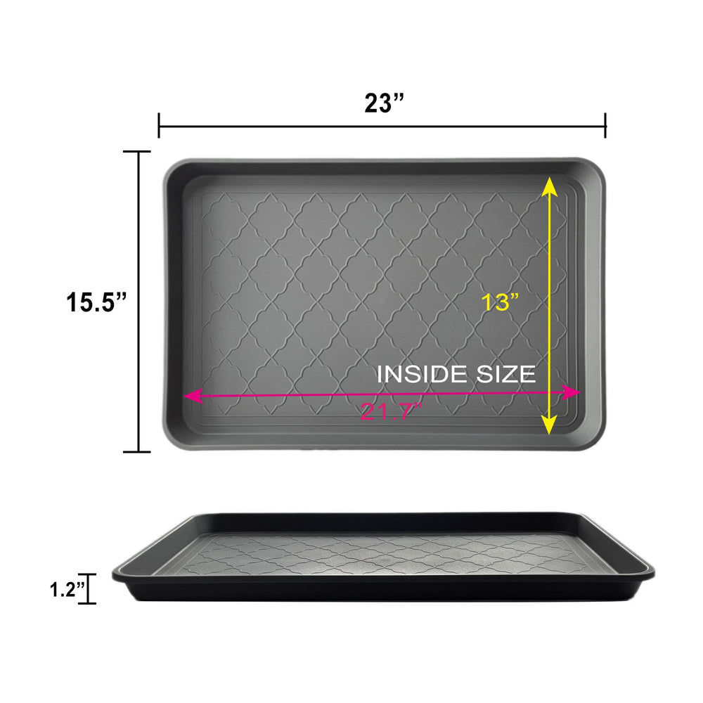 PetLike waterproof shoe tray at the door catches drips and mud.