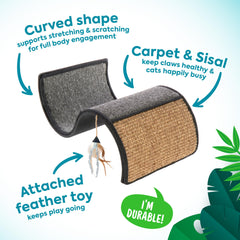 Close-up of carpet surface on Petlinks Dream Curl scratcher for soft paw sensations