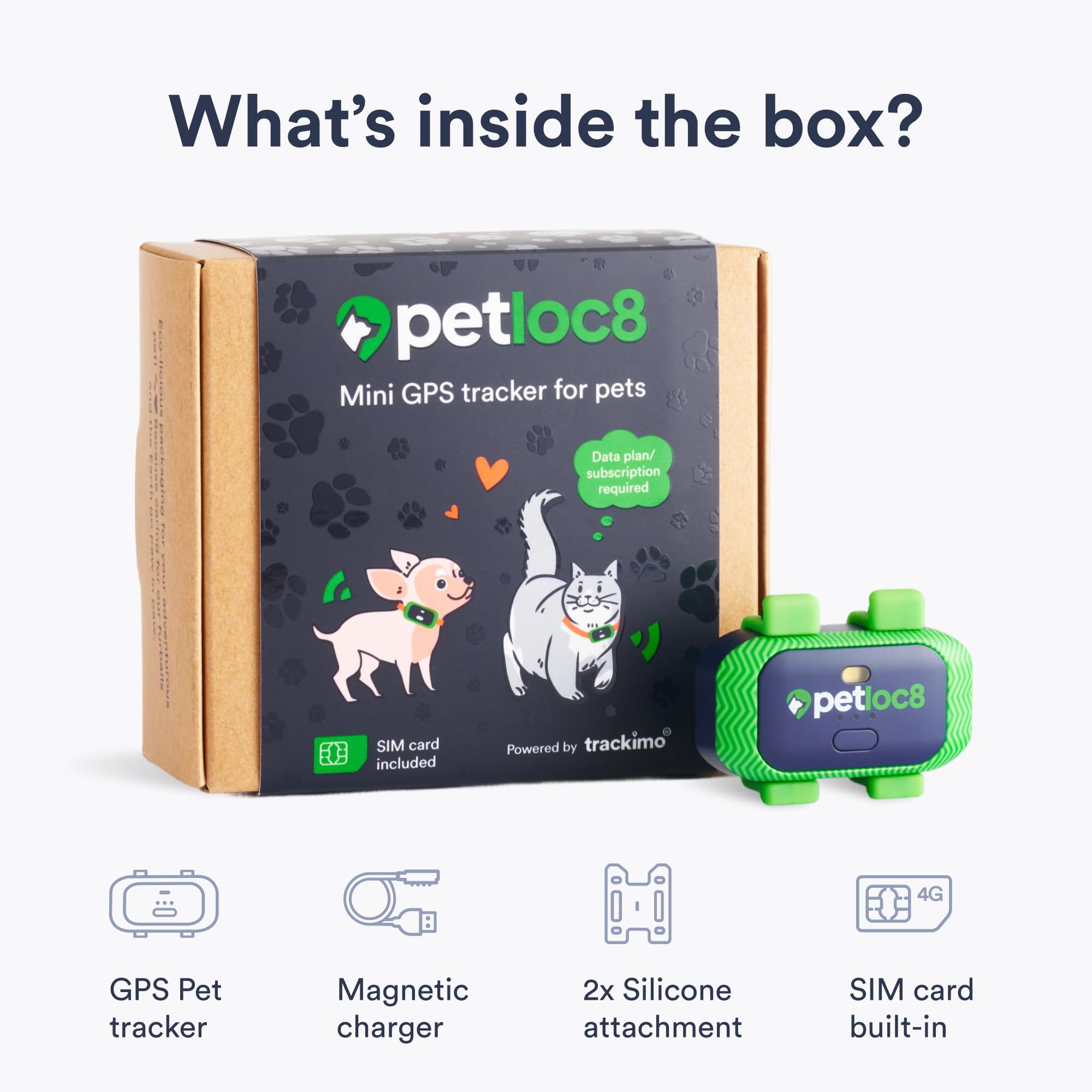 PETLOC8 collar-friendly design attaches to most cat collars securely.