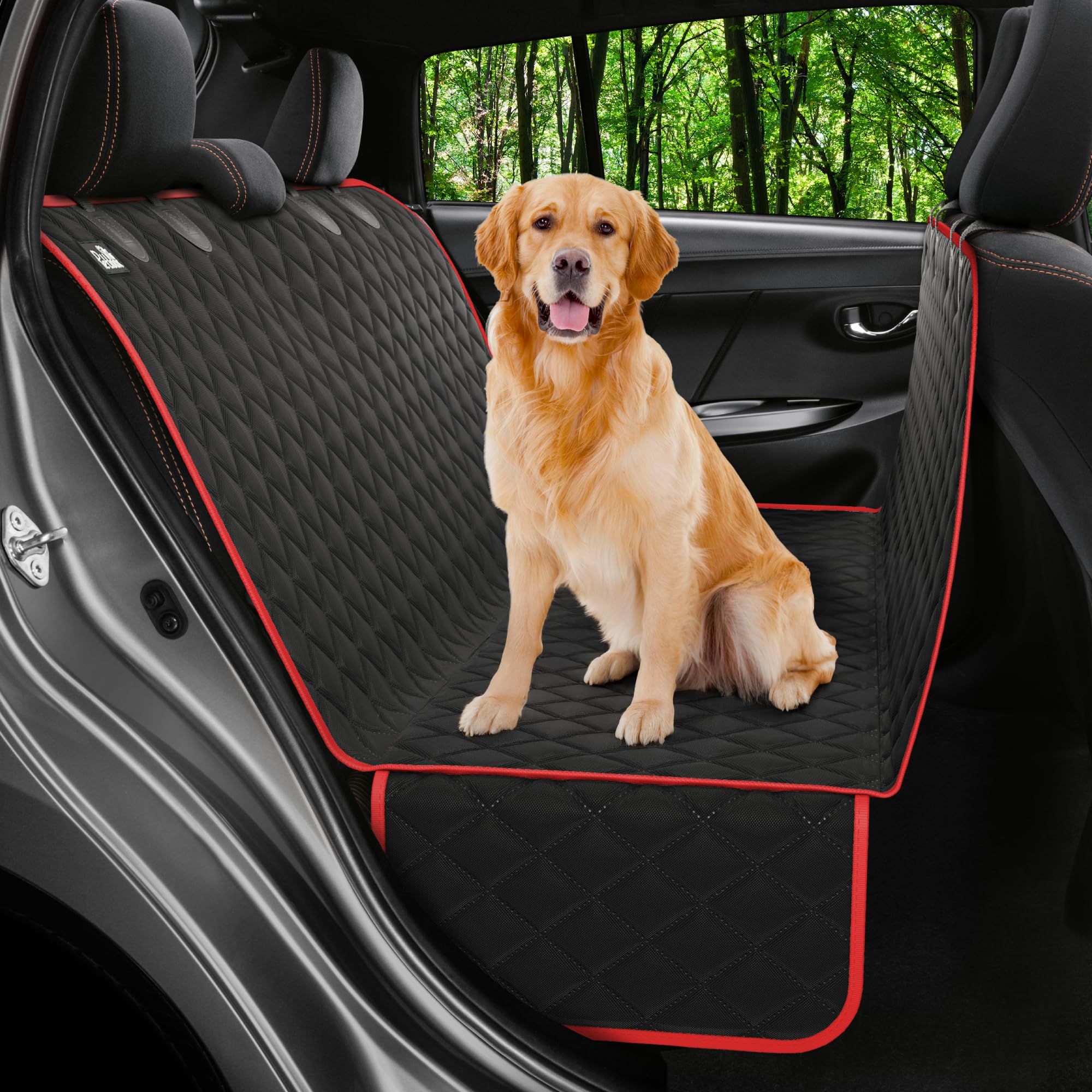 Petloox dog car seat cover back hammock keeps paws off upholstery on every drive