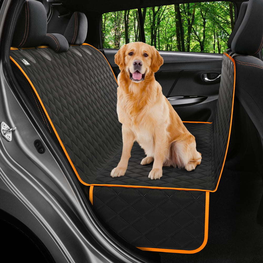 Petloox dog car seat cover hammock protects back seat from dirt and scratches