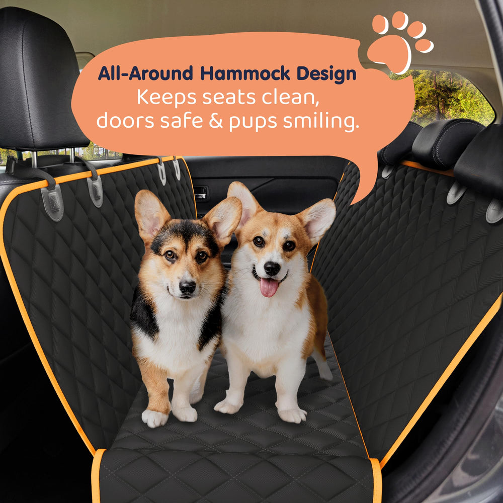Petloox back seat cover with non-slip backing keeps dogs in place