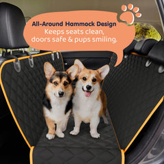 Petloox back seat cover with non-slip backing keeps dogs in place