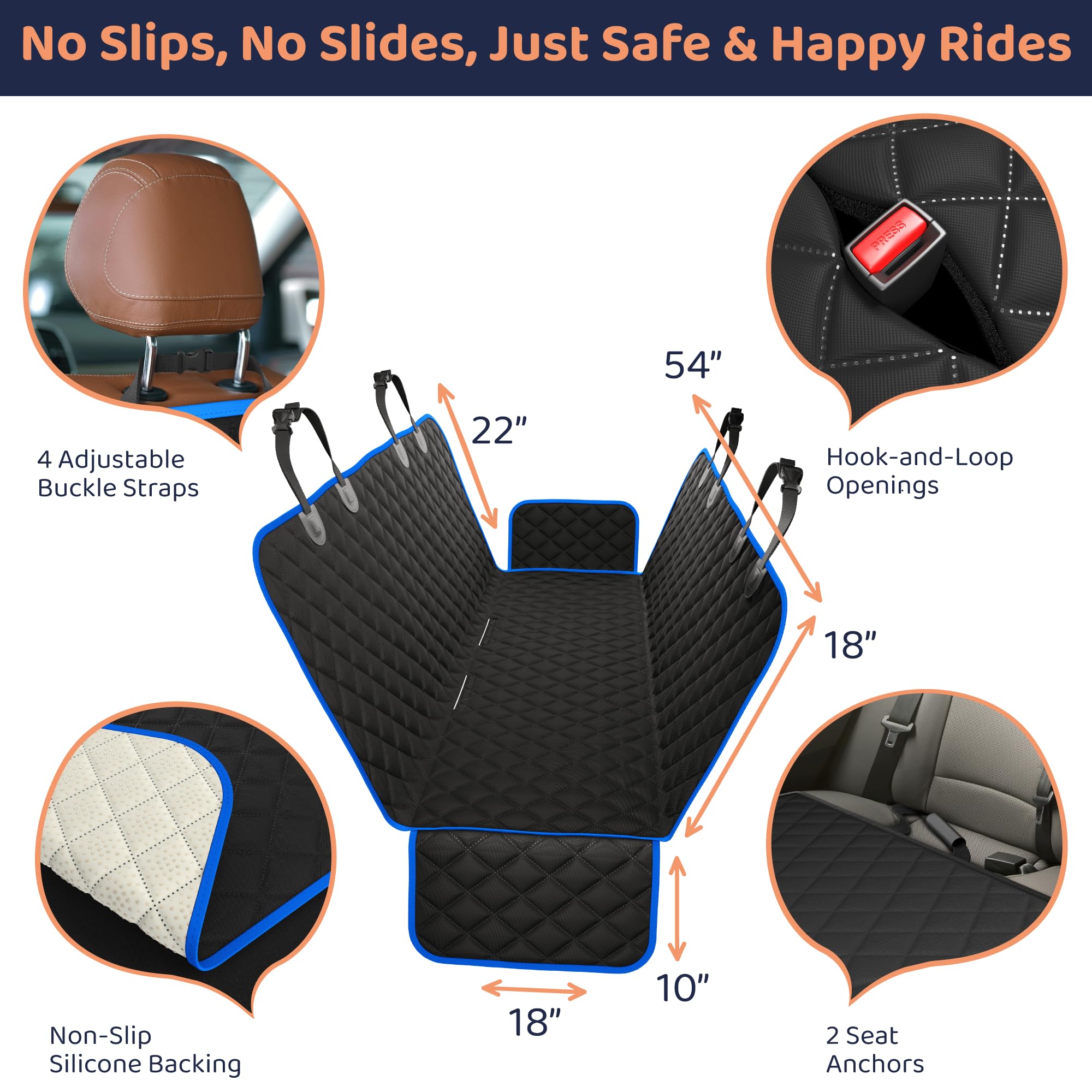 Petloox seat cover with built-in pockets for treats and toys.