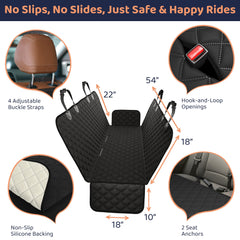 Petloox dog seat cover side flaps shield doors from spills and dirt.