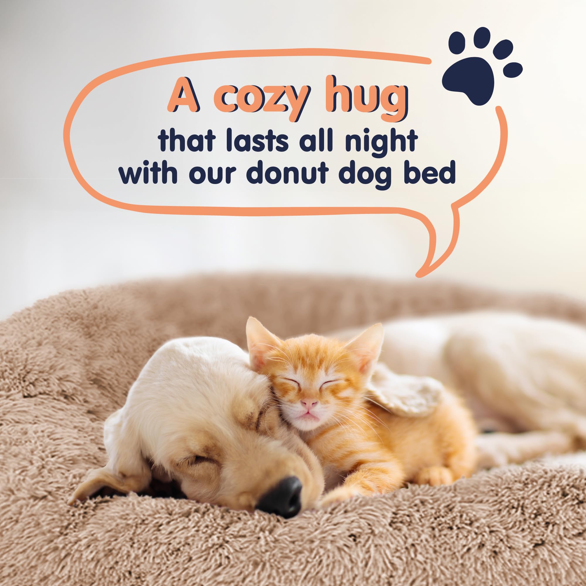 Petloox Donut Bed camel durable fabric for long-lasting use.