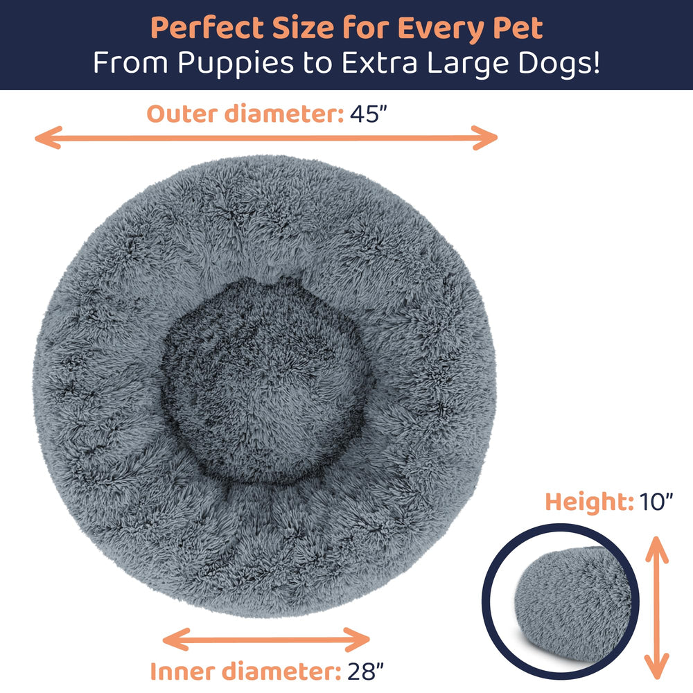 Petloox donut bed with removable cover for easy cleaning.