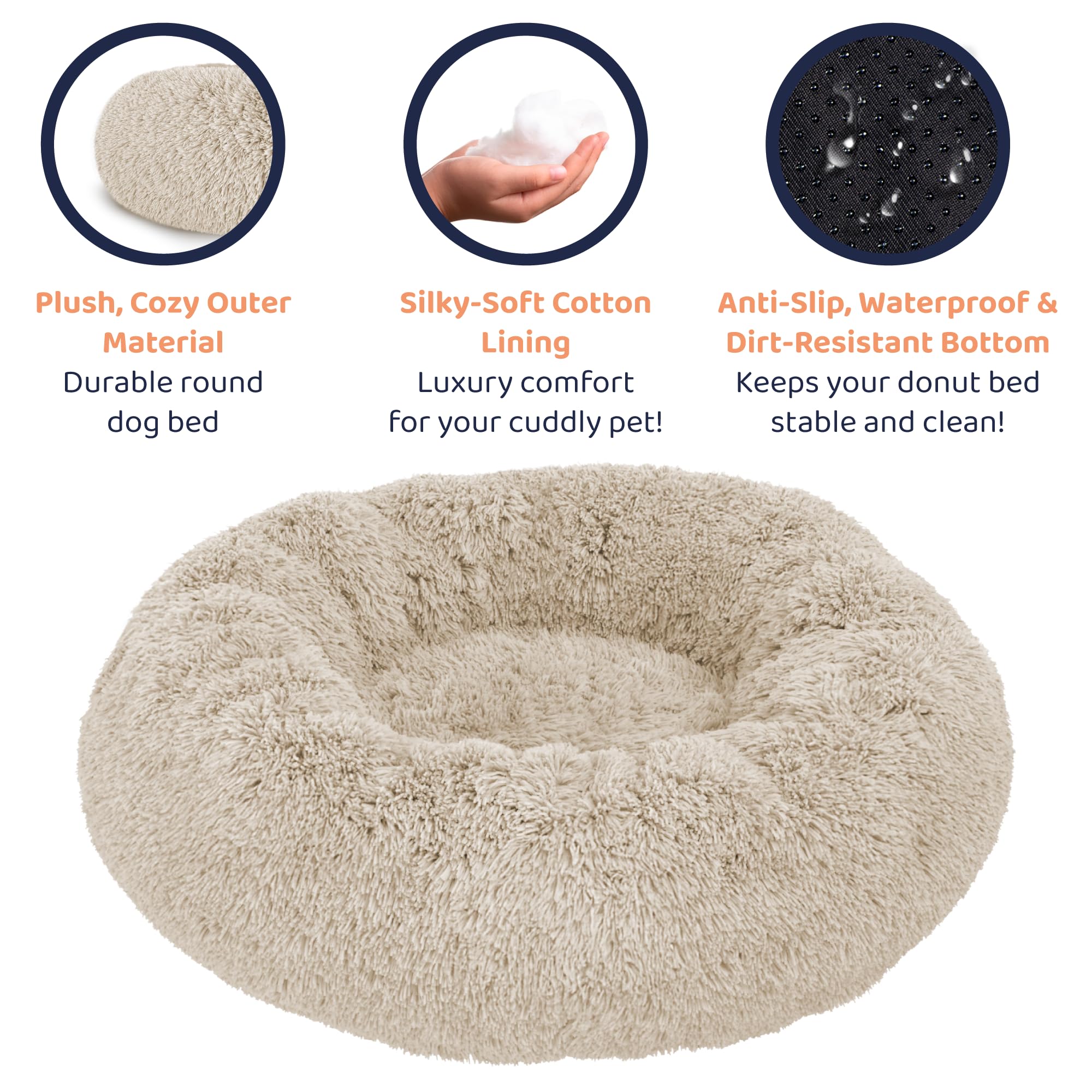 Petloox Donut Bed modern beige look complements home decor