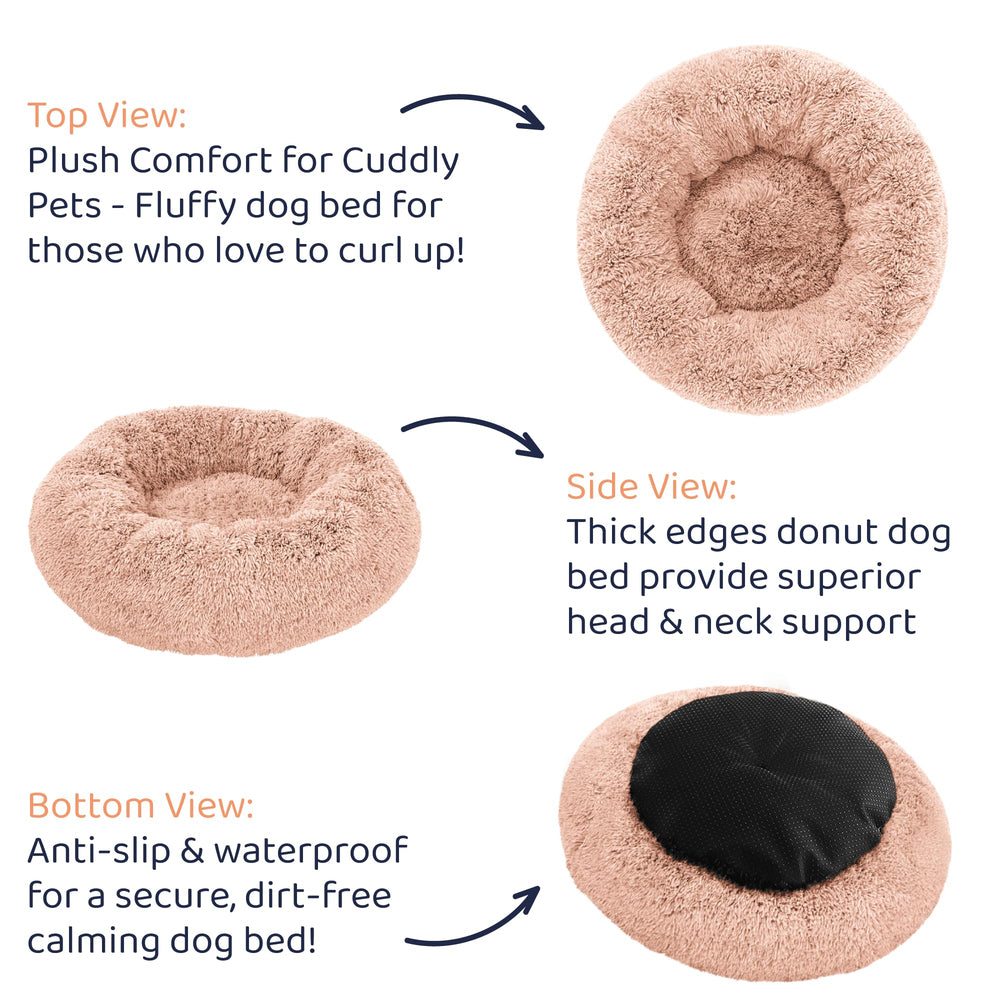 Petloox Donut Bed nest shape highlights calming circular design.