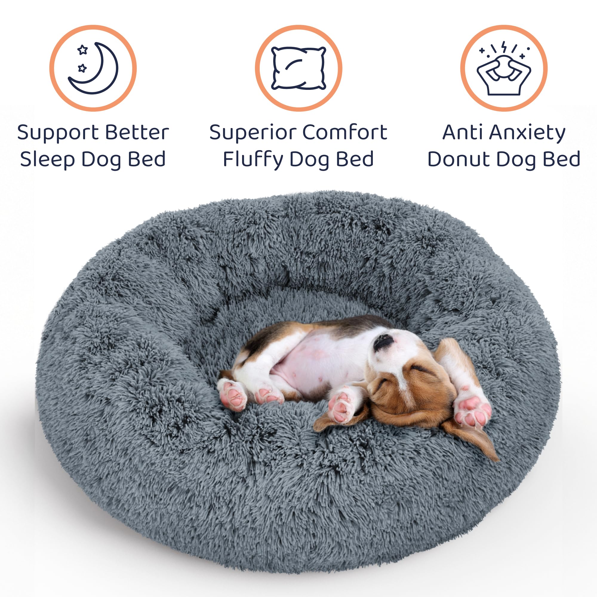 Petloox Donut Dog Bed circle shape supports calm lounging