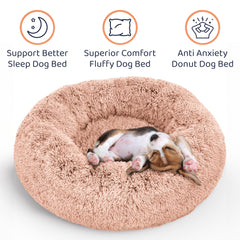 Petloox Donut Dog Bed round nest design for calm lounging.