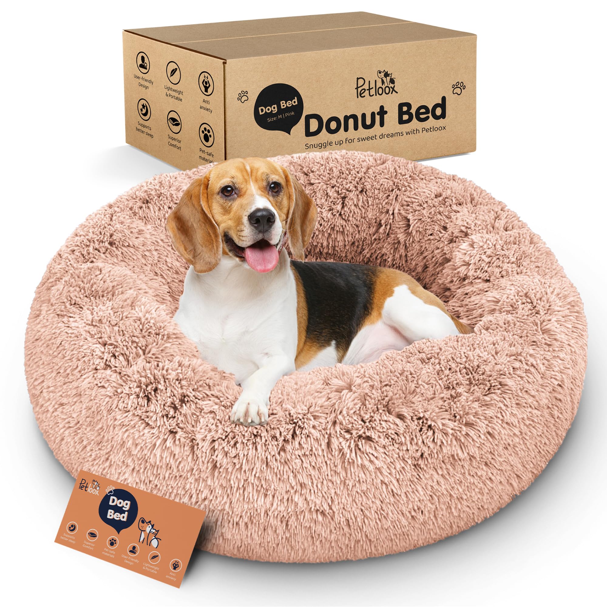 Petloox Donut Dog Bed with ultra-plush material for cozy naps.