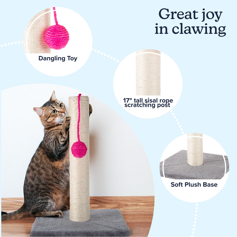 PETMAKER 13-5in square plush base provides stable support for the scratching post.