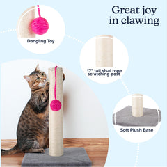 PETMAKER 13-5in square plush base provides stable support for the scratching post.