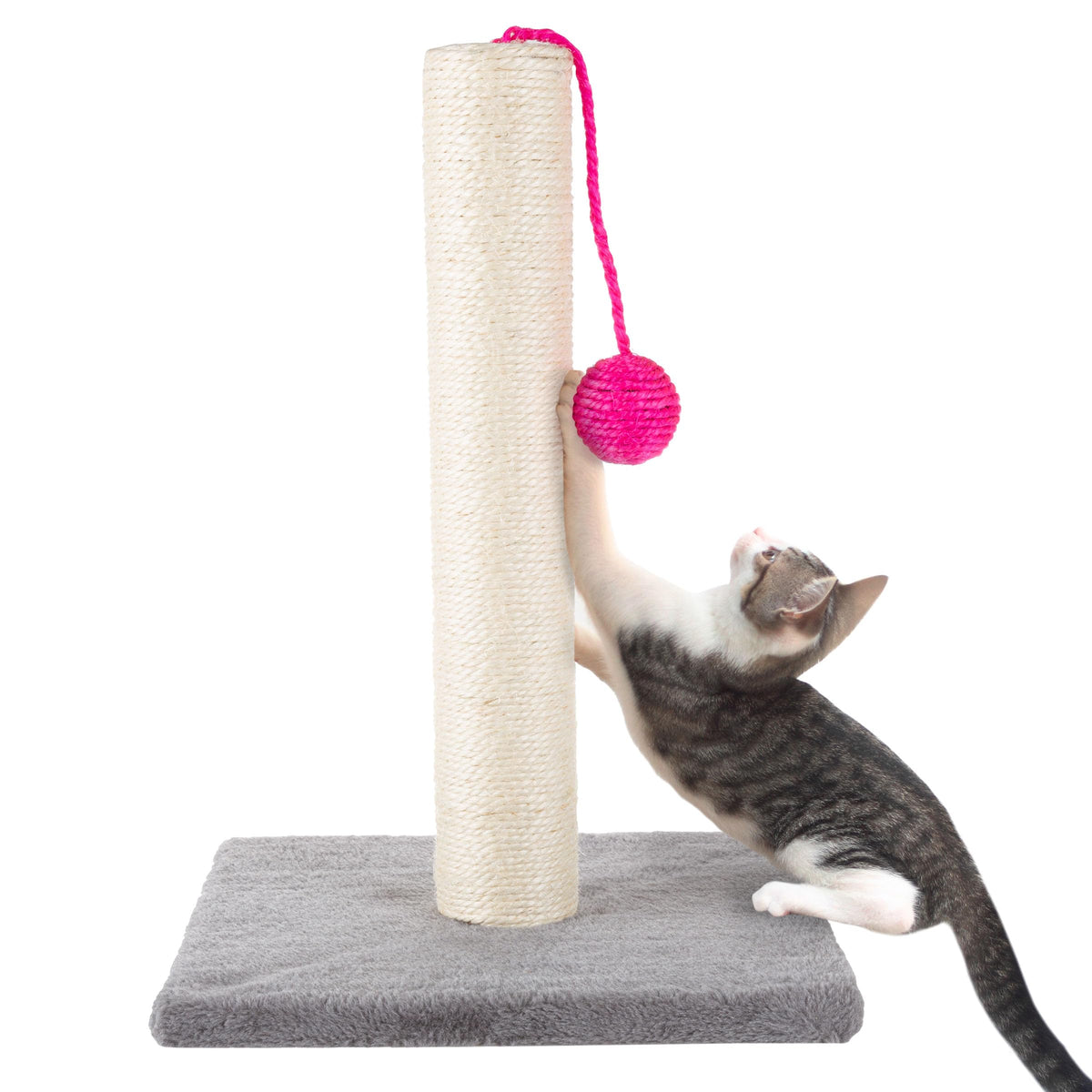 PETMAKER 17inch sisal rope post for indoor cats, ideal for scratching and claw maintenance.