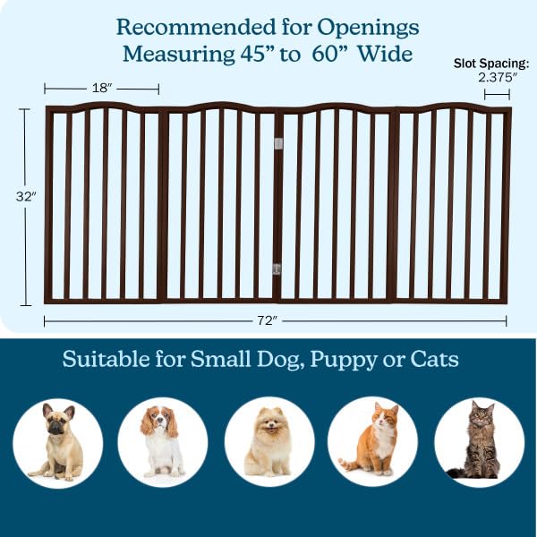 PETMAKER 72-inch wide gate helps create flexible room boundaries for small and medium pets.