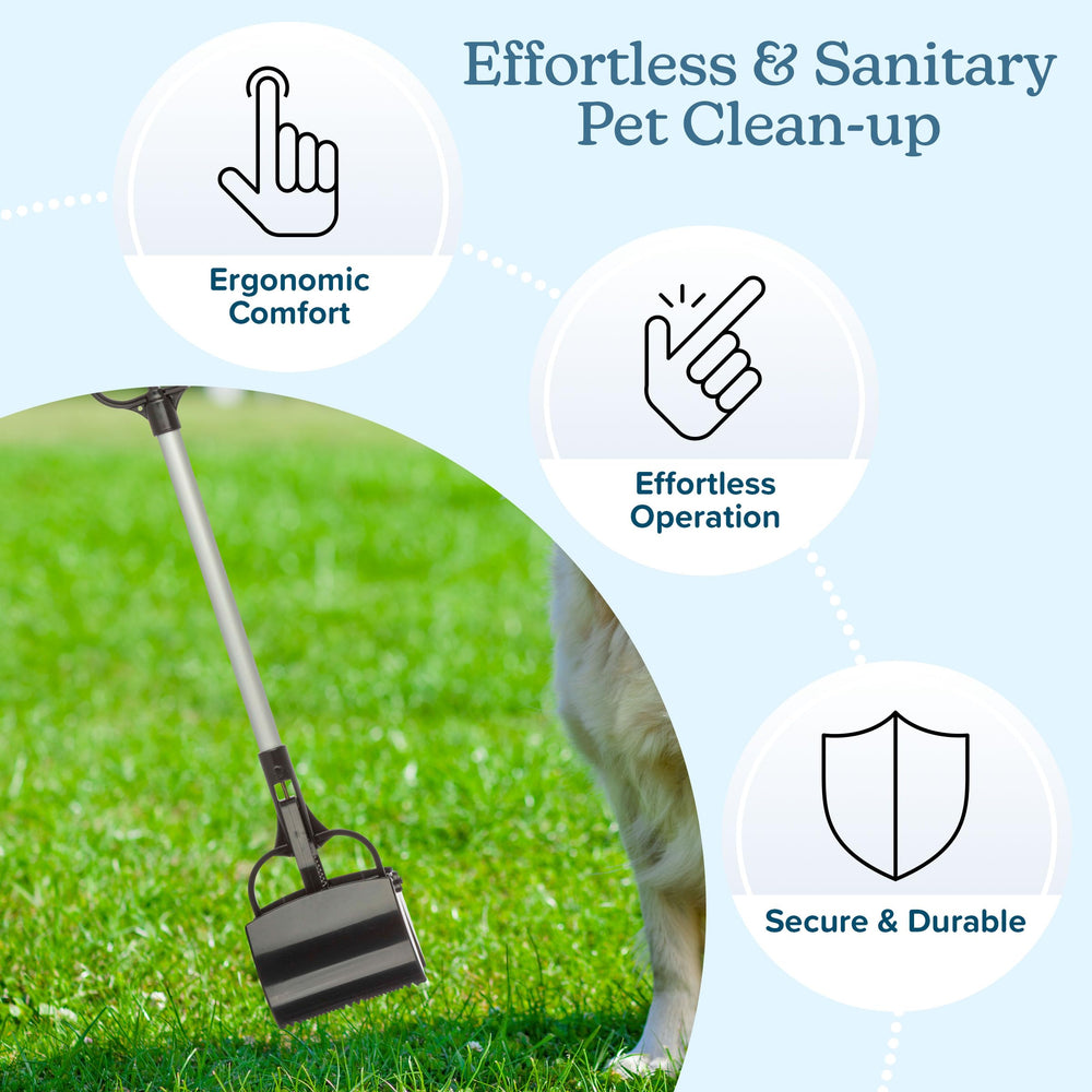 PETMAKER aluminum handle with durable scoop for long-lasting cleanup.