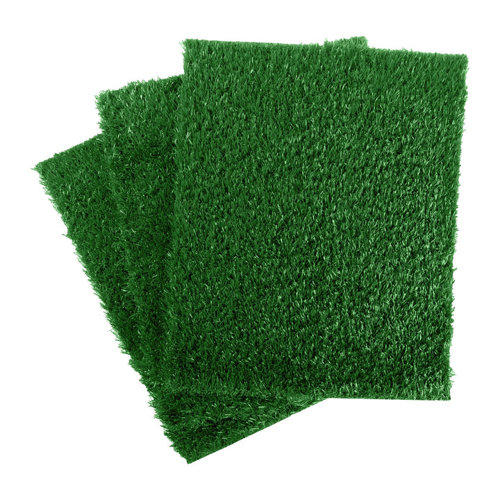 PETMAKER artificial grass puppy pee pad set of 3 for reusable indoor potty training.
